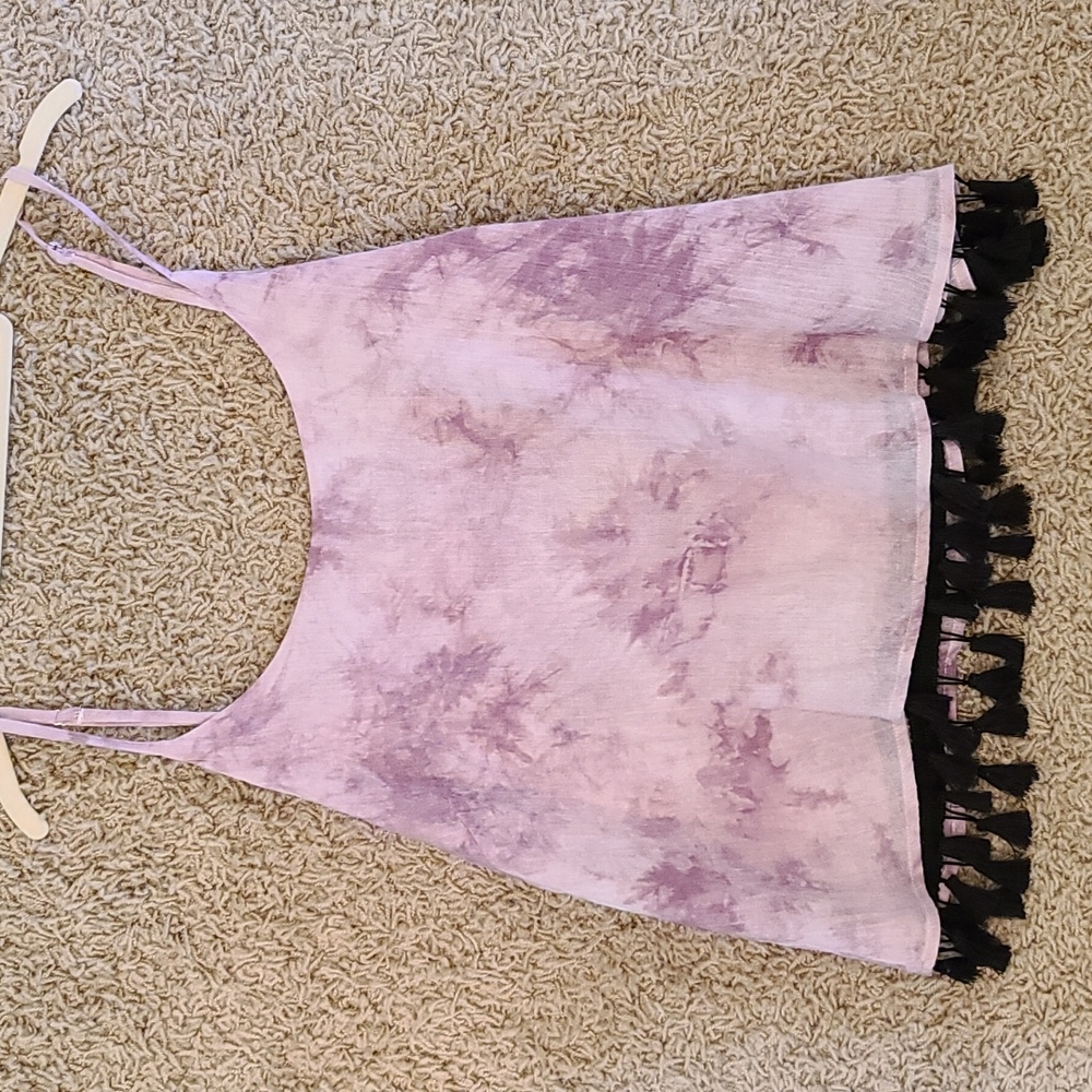 Tie-dye Pom Pom Top